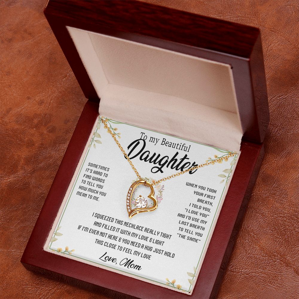 45C To My Beautiful Daughter Gift From Mom, Gift Necklace, Gift Birthday, Holiday