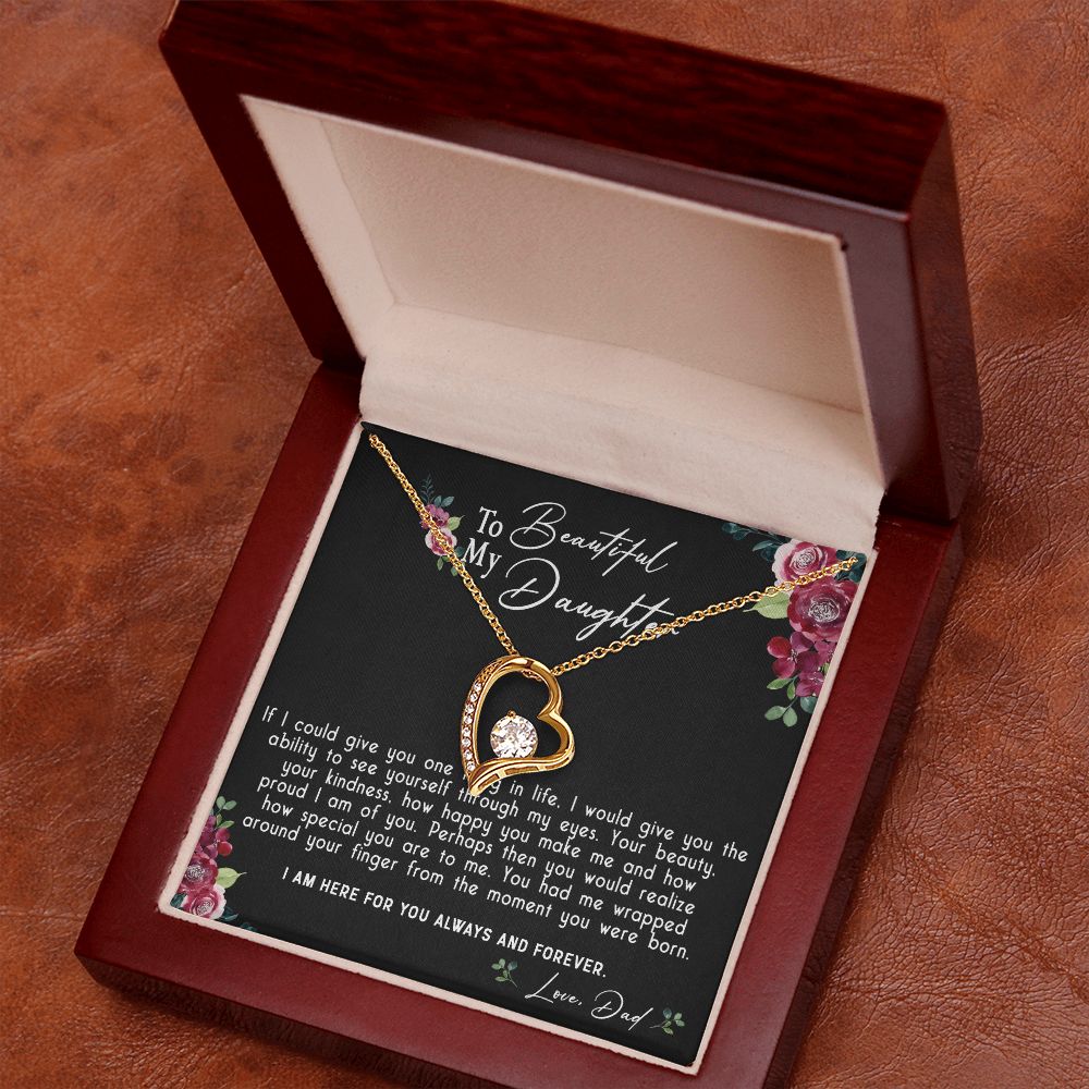 119C Daughter Necklace, To My Beautiful Daughter Necklace Gift From Dad, Xmas Gift