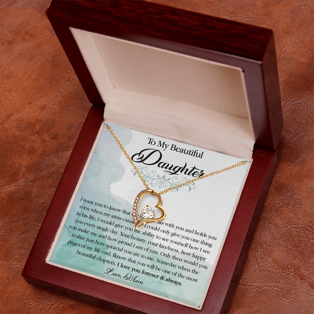 25C To My Beautiful Daughter Necklace, Gift Birthday From Mom For Daughter