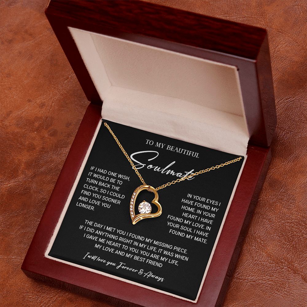 442C To My Soulmate Necklace, Xmas Birthday Gift For Wife Girlfriend From Husband