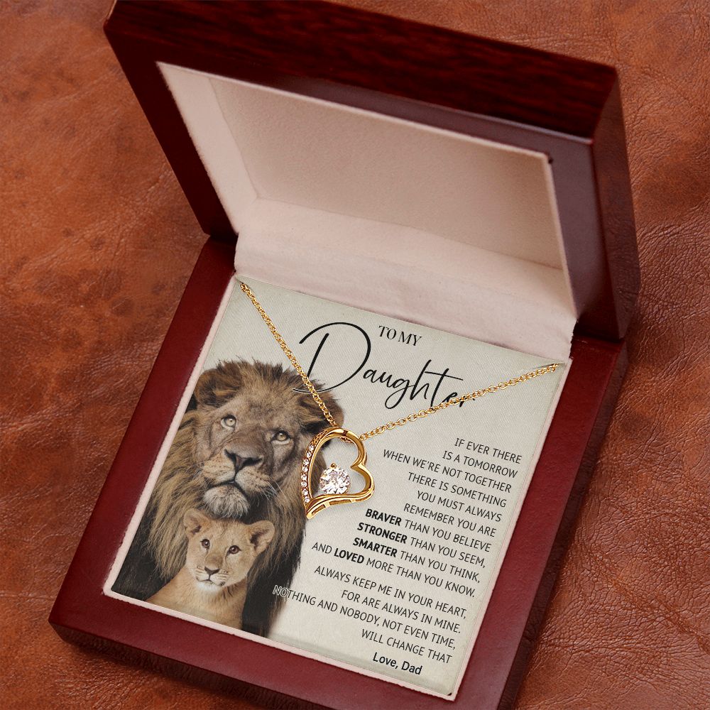 506C To My Daughter Necklace, Gift For Daughter From Dad, Lion Father Gift, Love Gift