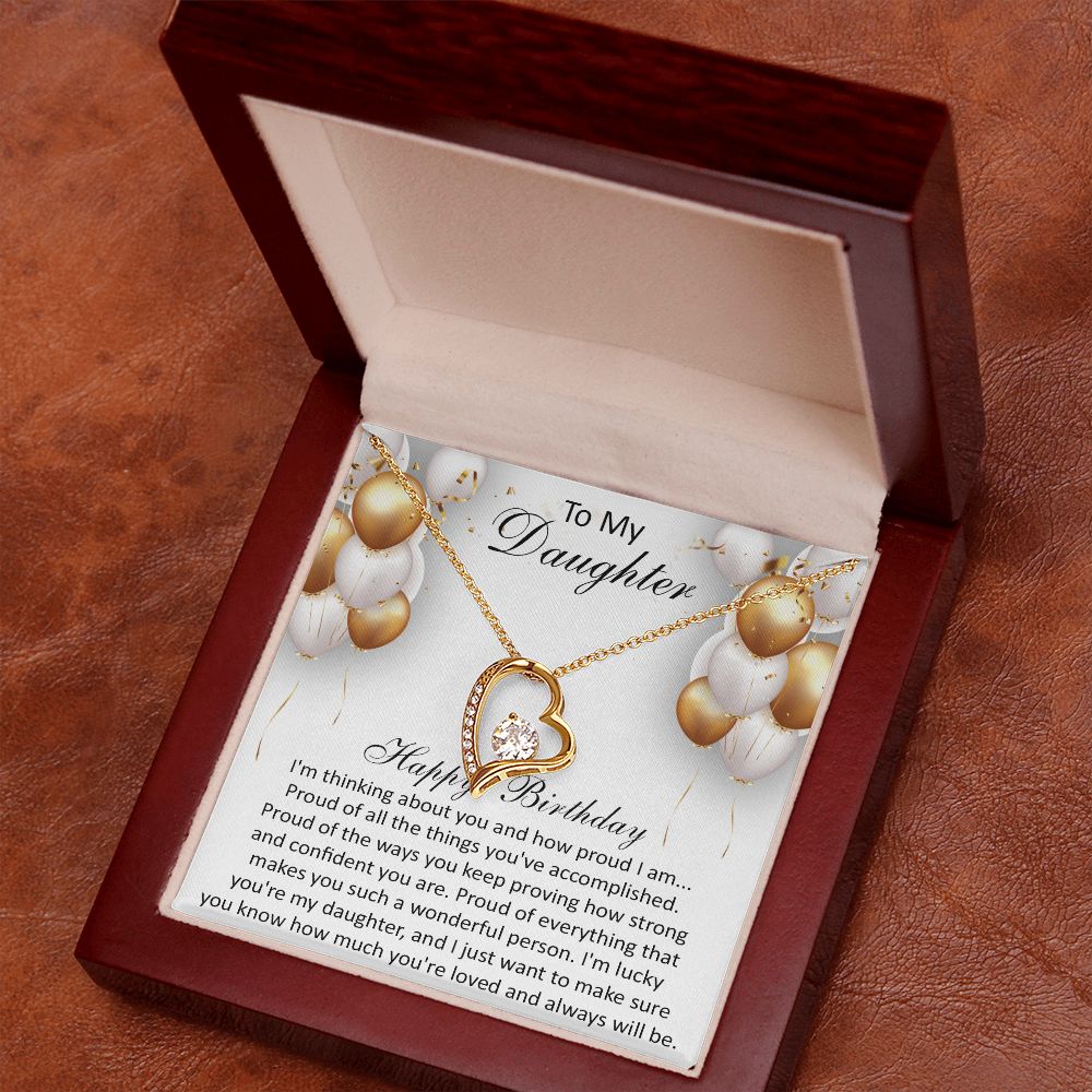 407 C To My Daughter Necklace, Happy Birthday Gift, Necklace Gift For Daughter