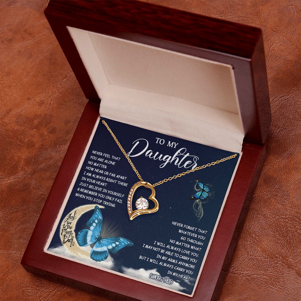 475C To My Daughter Necklace Father to Daughter Birthday Graduation Gift from Dad