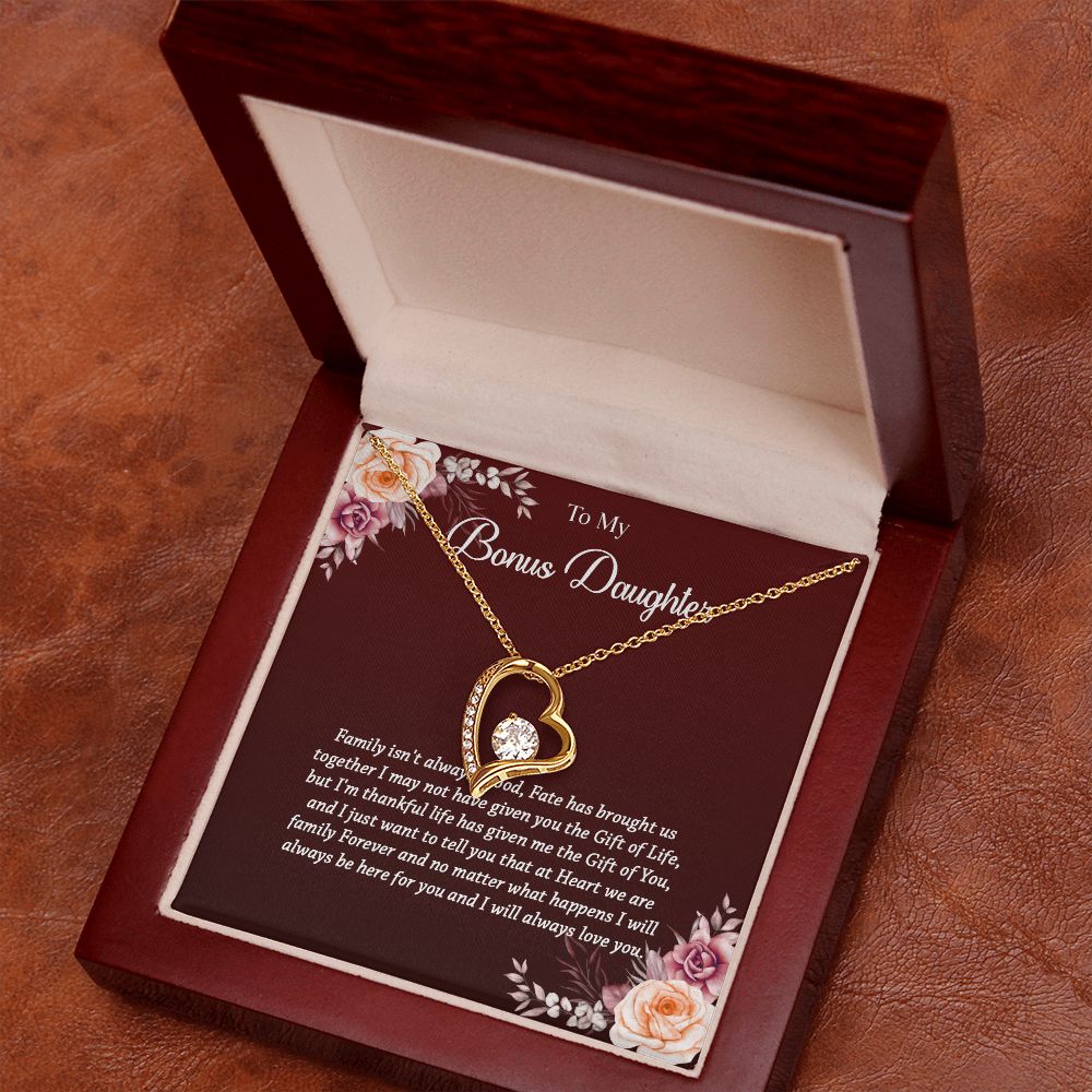 621C To My Bonus Daughter Necklace, Gift Birthday, Christmas, Gift Ideas, Necklace