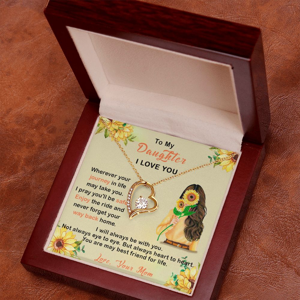 409C To My Daughter I Love You Necklace, Gift From Mom For Daughter, Gift Birthday