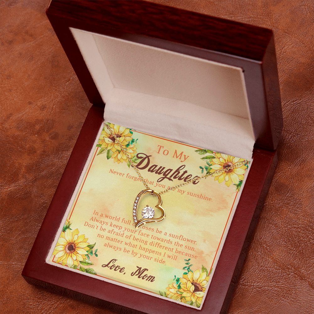 107C Sunflower Necklace, To My Daughter Necklace, Necklace Gift From Mom, Xmas Gift
