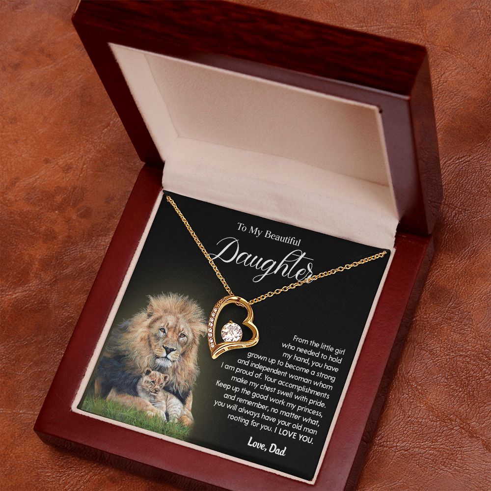 619C To My Daughter Necklace From Dad, Father Daughter Gift,Christmas Birthday Gift