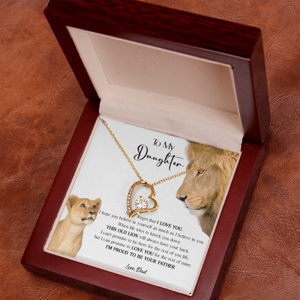 431C To My Daughter Necklace, Xmas Gift For Daughter From Dad, Daughter Father Lion