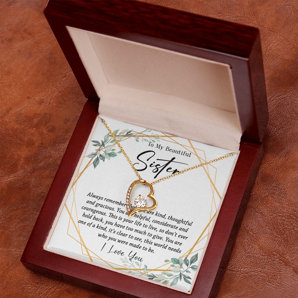 625C To My Sister Necklace, Little Sister Jewelry Gift, Birthday Gift,Necklace Sister