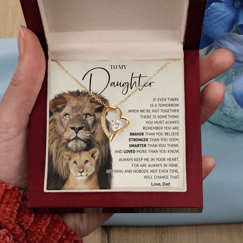 506C To My Daughter Necklace, Gift For Daughter From Dad, Lion Father Gift, Love Gift