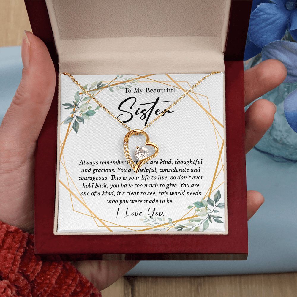 625C To My Sister Necklace, Little Sister Jewelry Gift, Birthday Gift,Necklace Sister