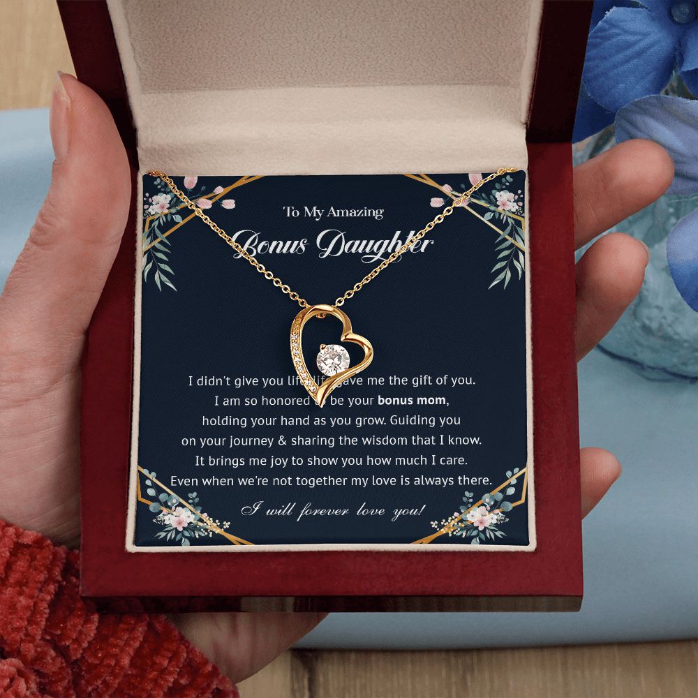 576C To My Bonus Daughter Necklace, Bonus Daughter Gift From Stepmom, Birthday Gifts