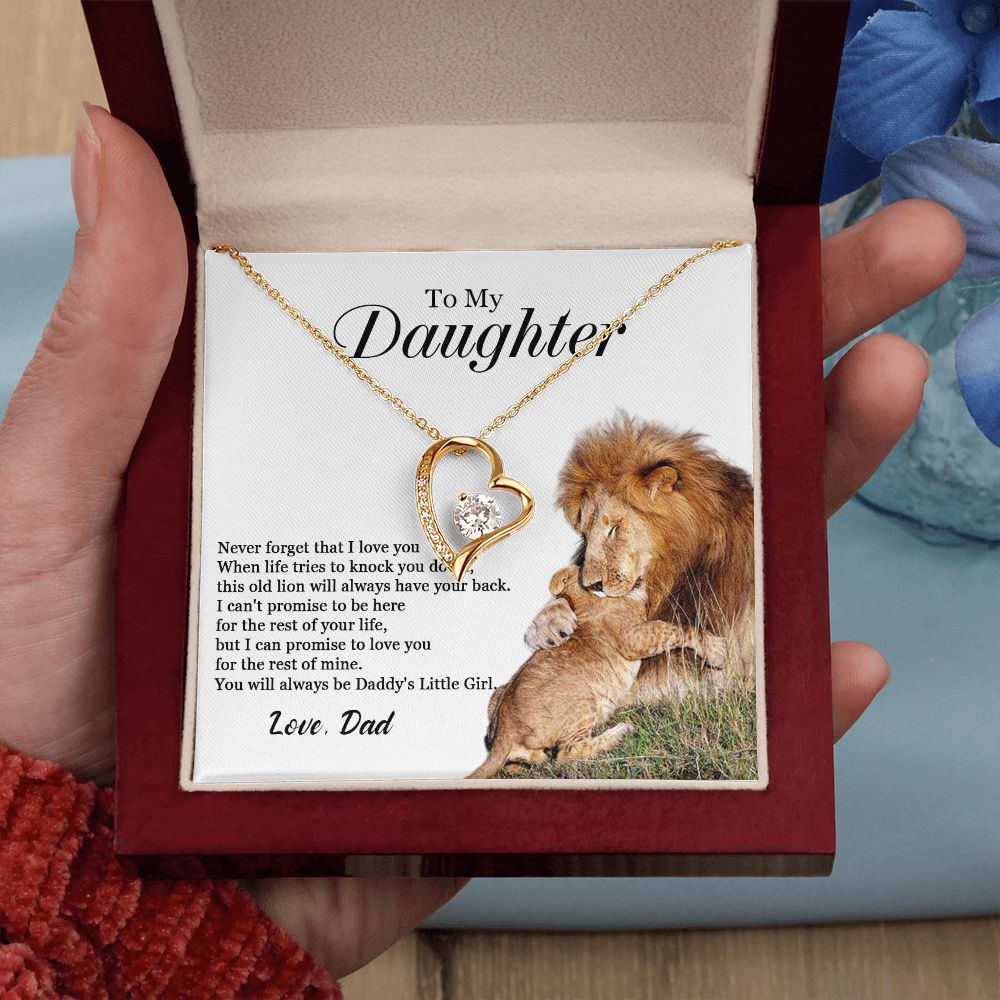 447C To My Daughter Necklace, Gift For Daughter From Dad, Daughter Father Lion, Xmas