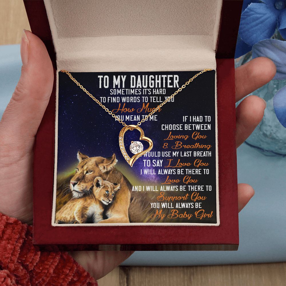42C Lion To My Daughter Necklace, Gift Birthday, Necklace Gift For Daughter