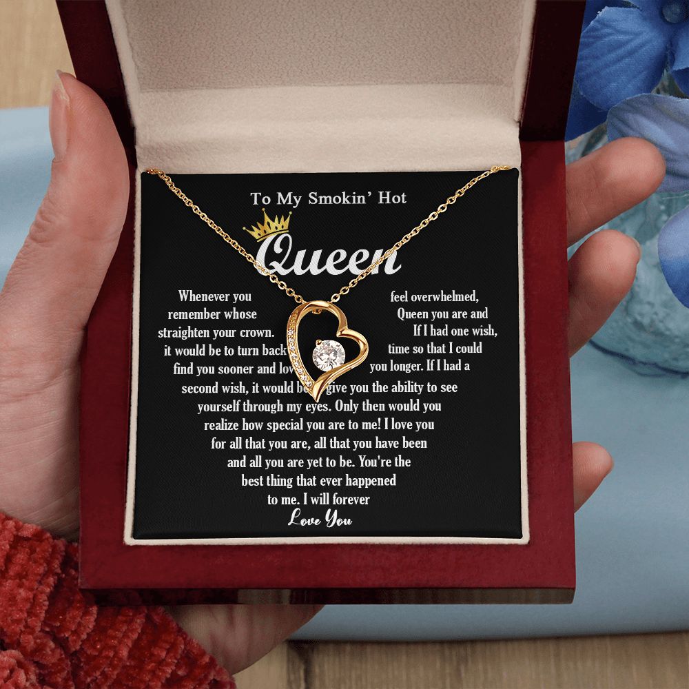 444C To My Smokin Hot Queen Crown Necklace Gift For Wife Soulmate Valentines Day Gift