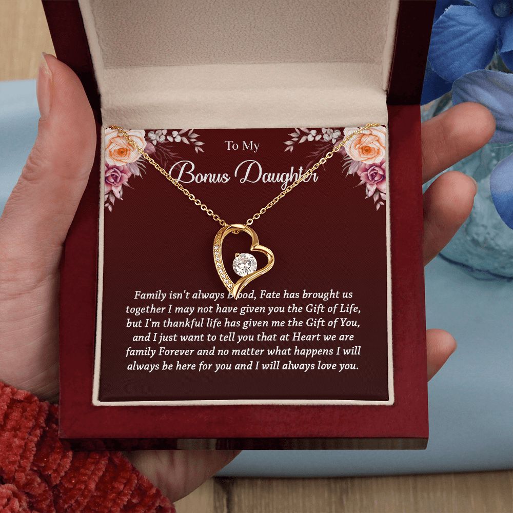 631C To My Bonus Daughter Necklace, Best Birthday Christmas Gift, Bonus Daughter Gift