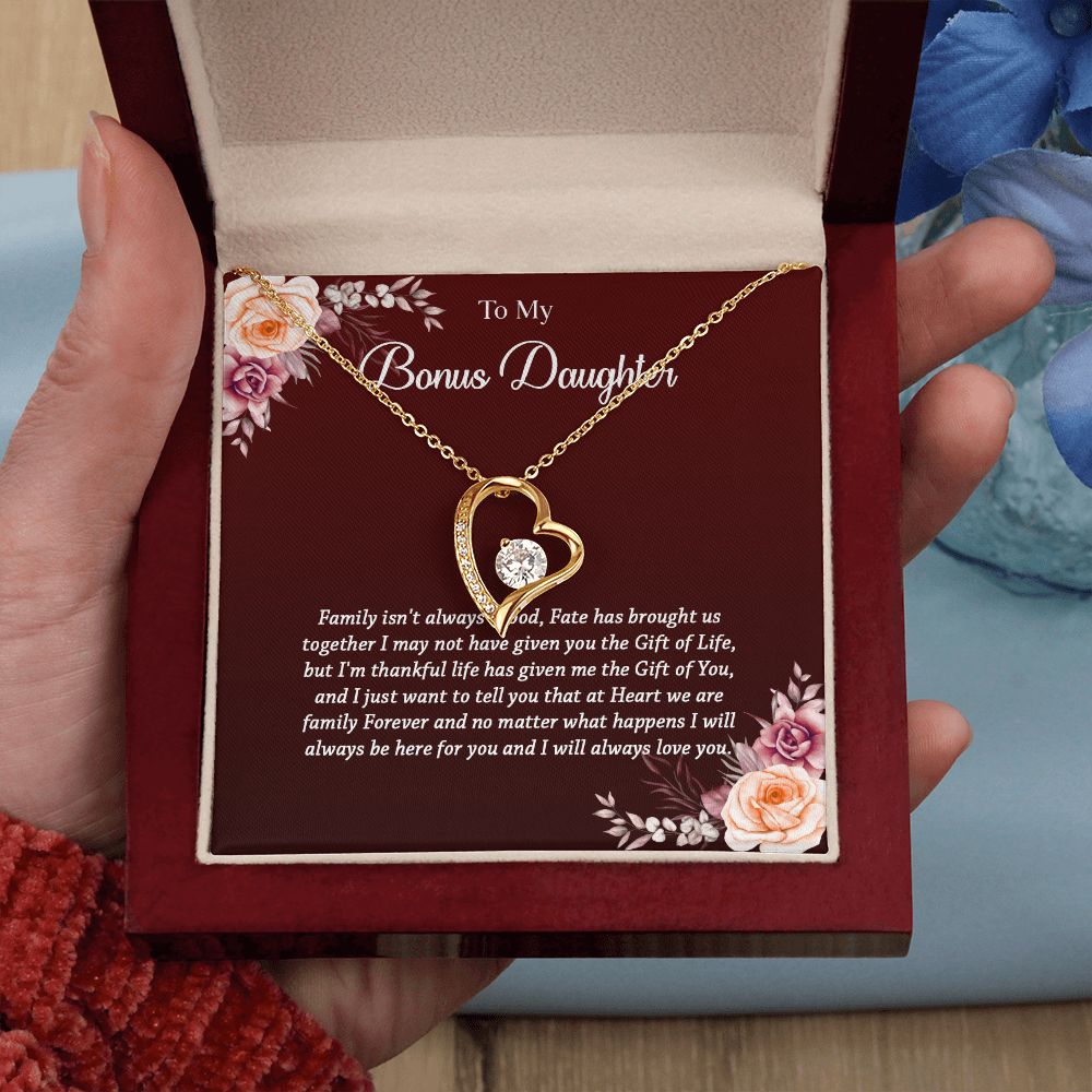 621C To My Bonus Daughter Necklace, Gift Birthday, Christmas, Gift Ideas, Necklace