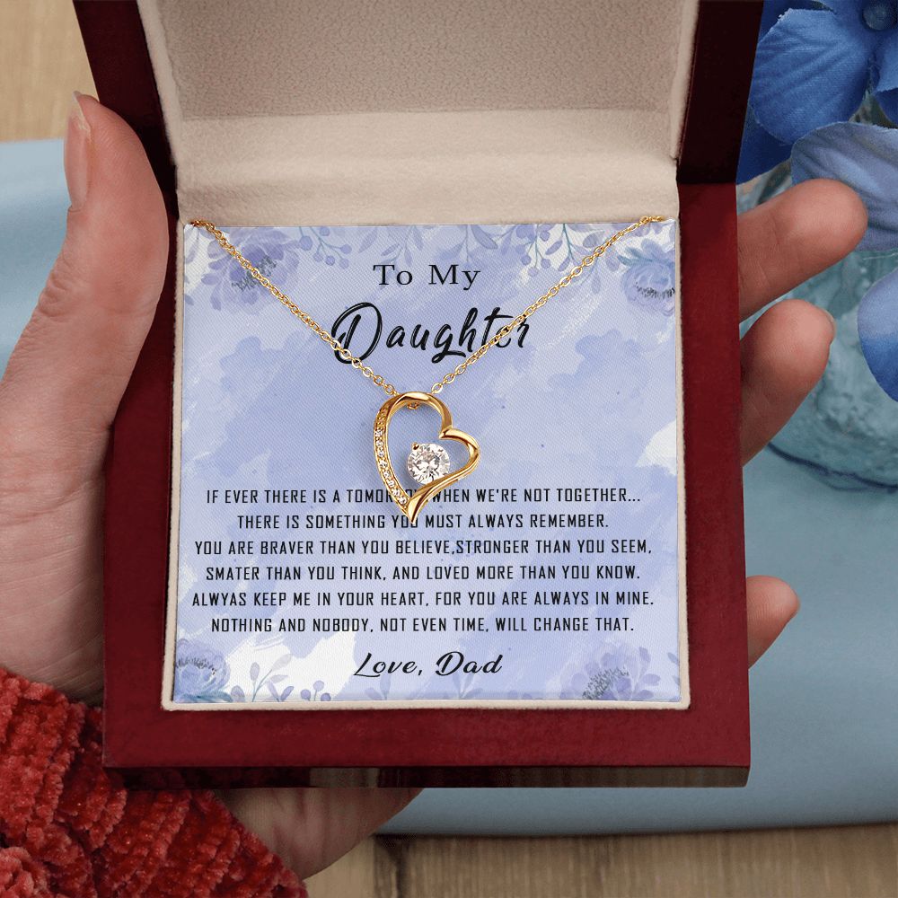 100C To My Daughter Necklace From Dad Father You're Braver Stronger Smarter Daughter