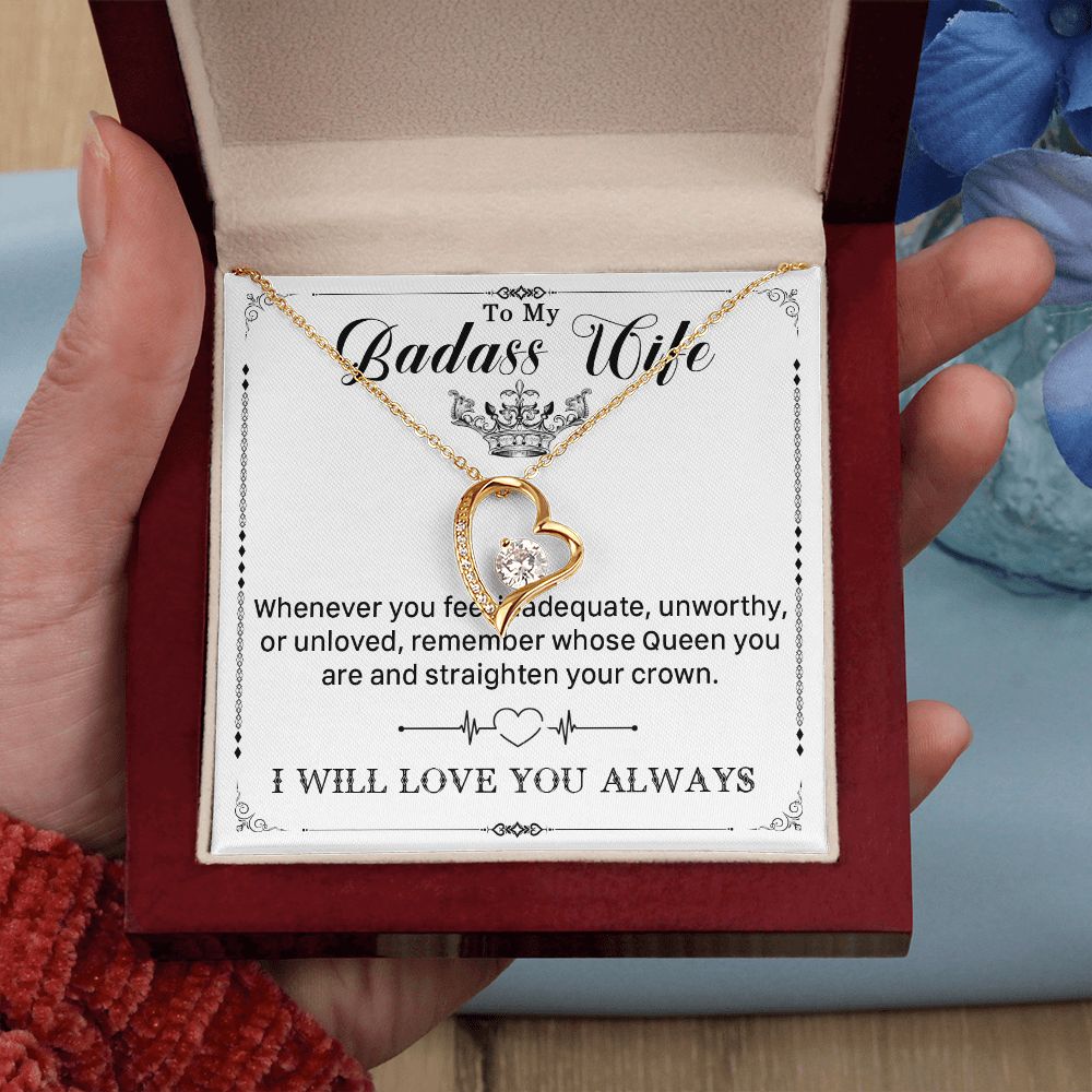 546C To My Badass Wife Pendant Necklace, Wife Necklace Birthday Gift from Husband
