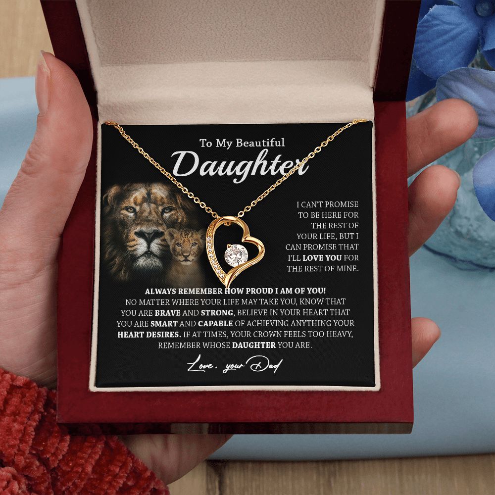 629C To My Daughter Necklace,Always Remember Lion Necklace Gift For Daughter From Dad