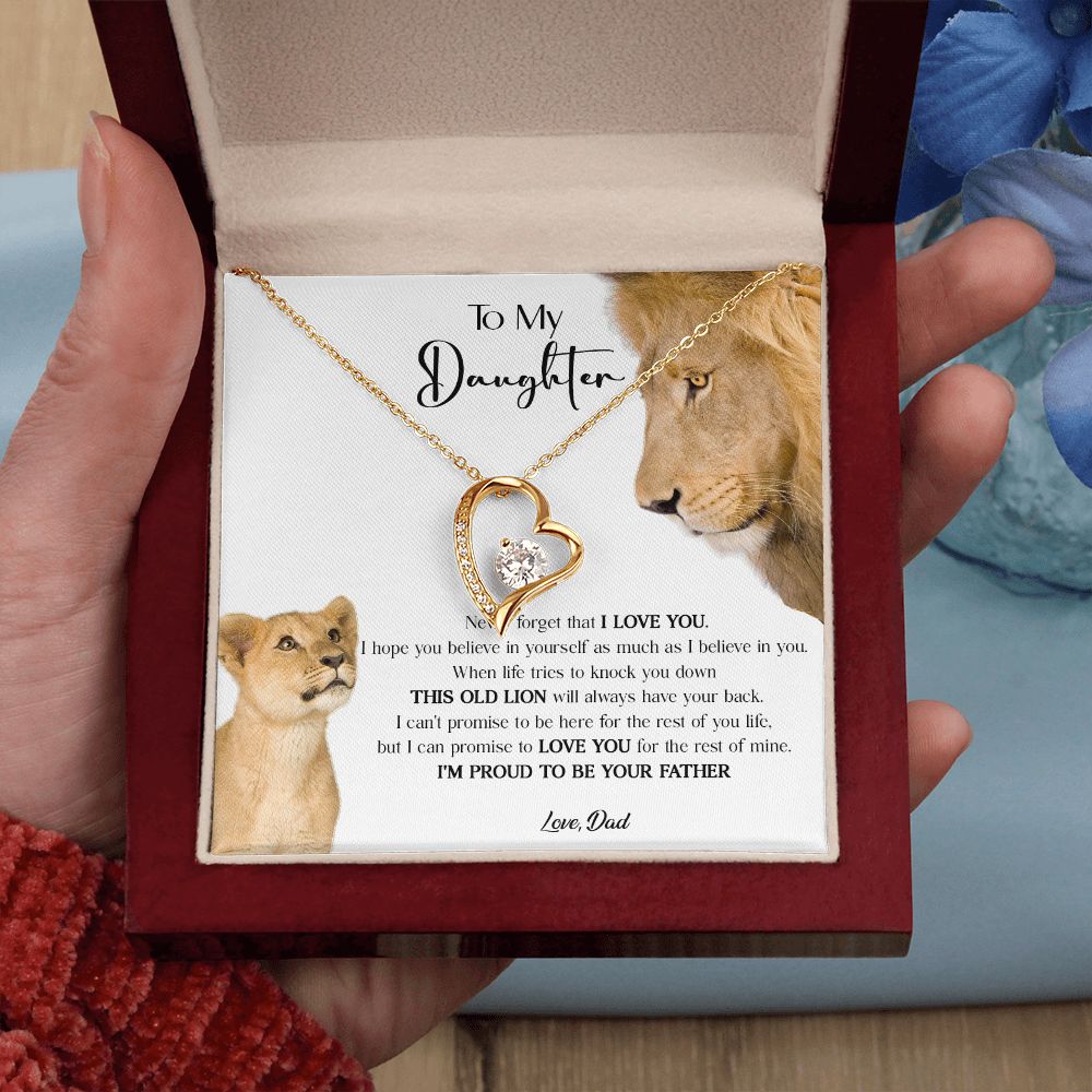 431C To My Daughter Necklace, Xmas Gift For Daughter From Dad, Daughter Father Lion