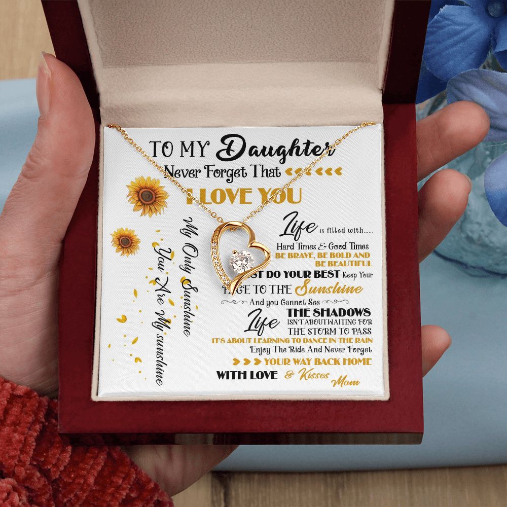 427C To My Daughter Necklace, Never Forget That I Love You, Gift Birthday, Holiday