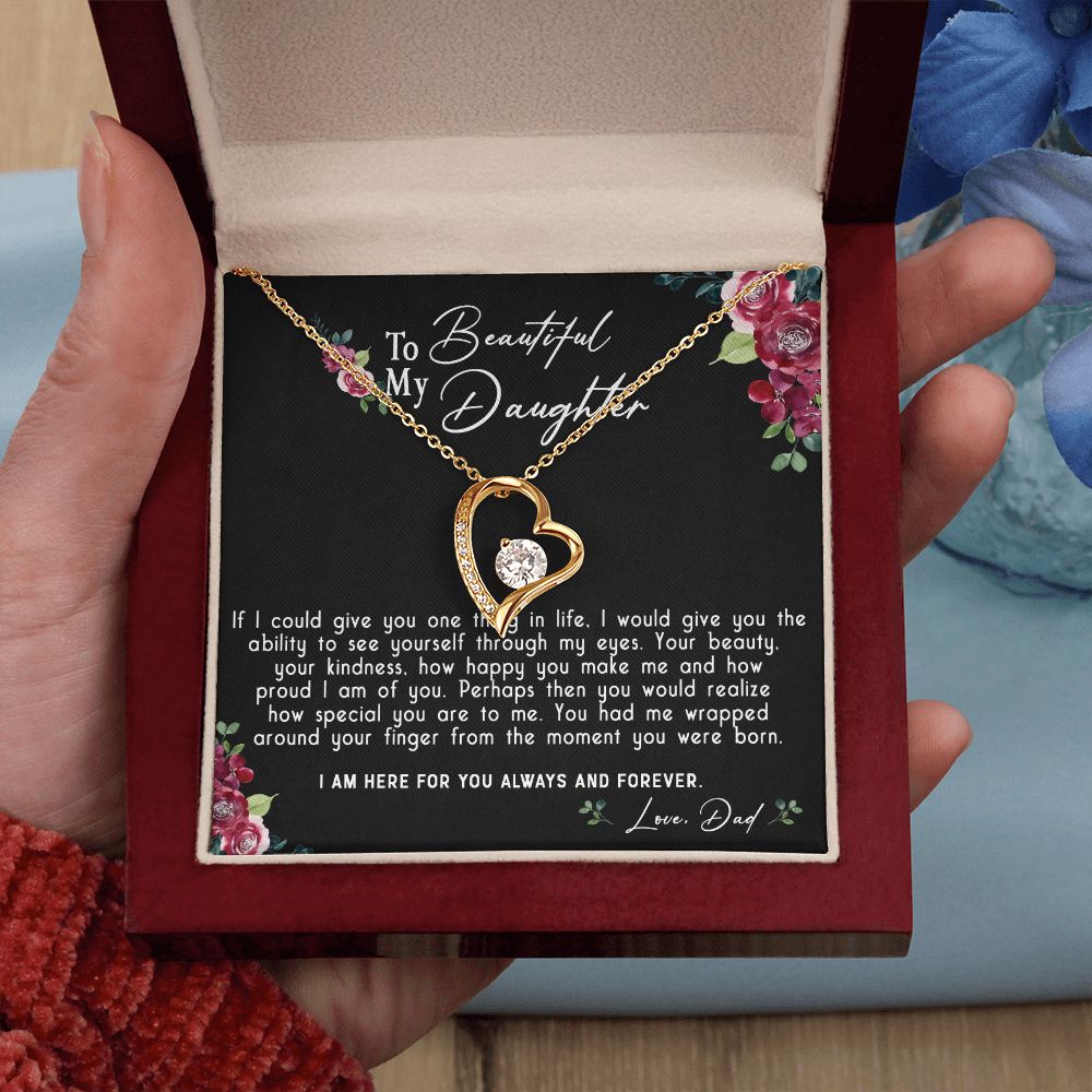 119C Daughter Necklace, To My Beautiful Daughter Necklace Gift From Dad, Xmas Gift