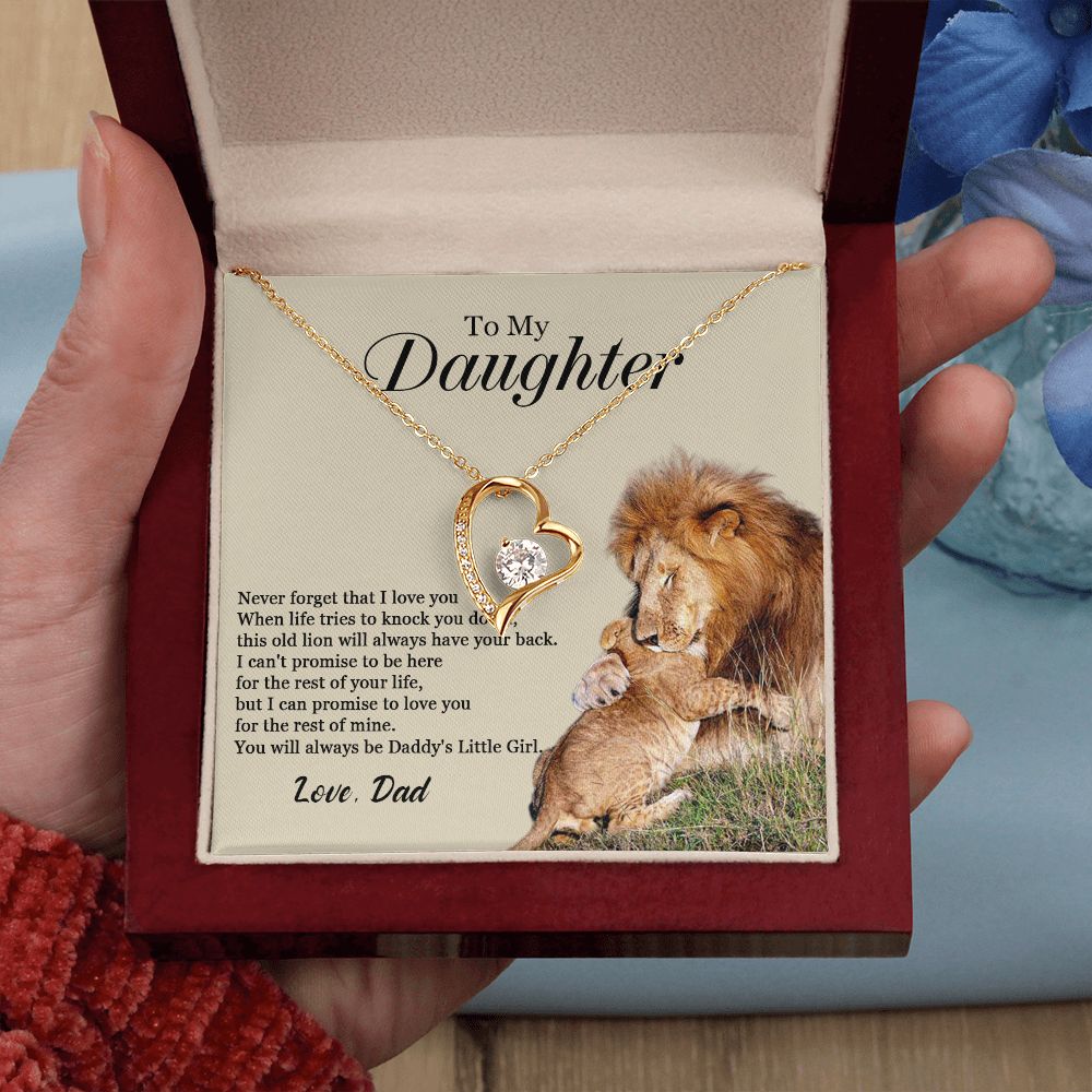 448C To My Daughter Necklace, Xmas Gift For Daughter From Dad, Daughter Father Lion.