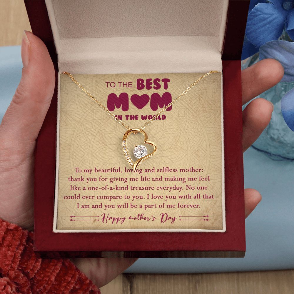 406C To The Best Mom In The World Necklace, Happy Morther's Day Gift For Mom