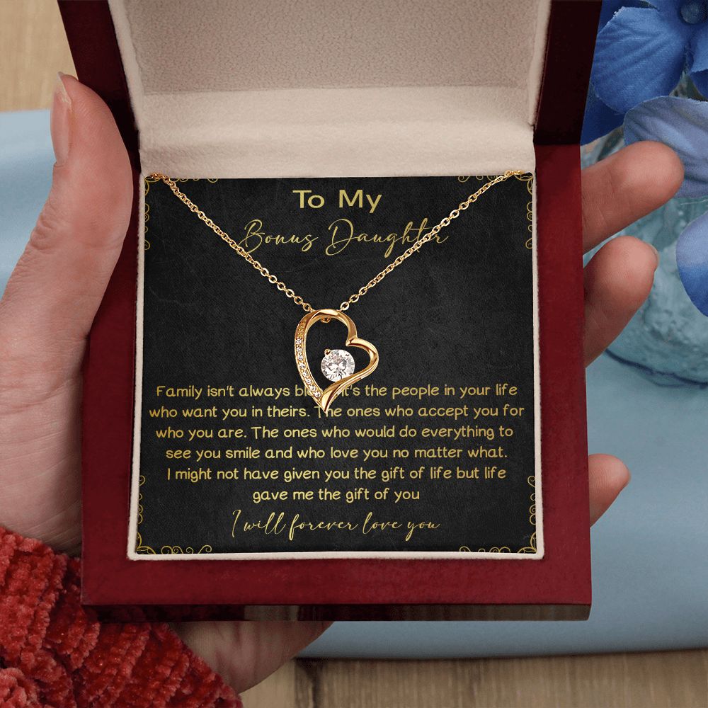32C To My Bons Daughter Necklace, I Will Forever Love You, Gift Birthday, Holiday