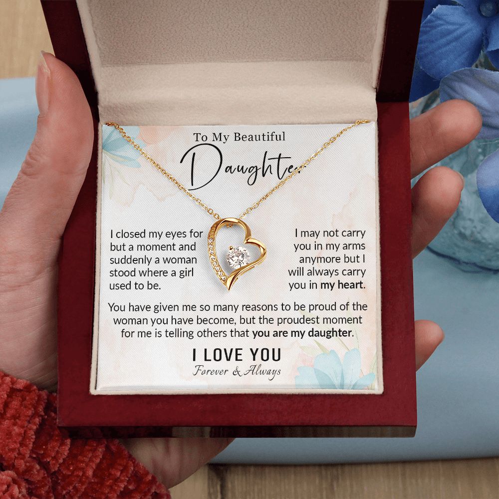 568C To My Daughter Necklace, Love Gift for Daughter from Dad, Daughter Necklace