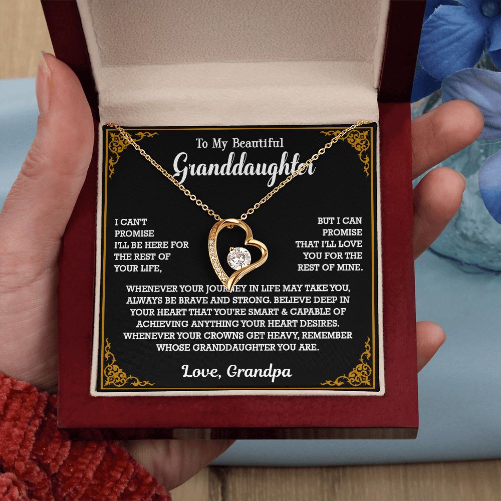 614C To My Granddaughter Necklace, Xmas Birthday Gift For Granddaughter From Grandpa