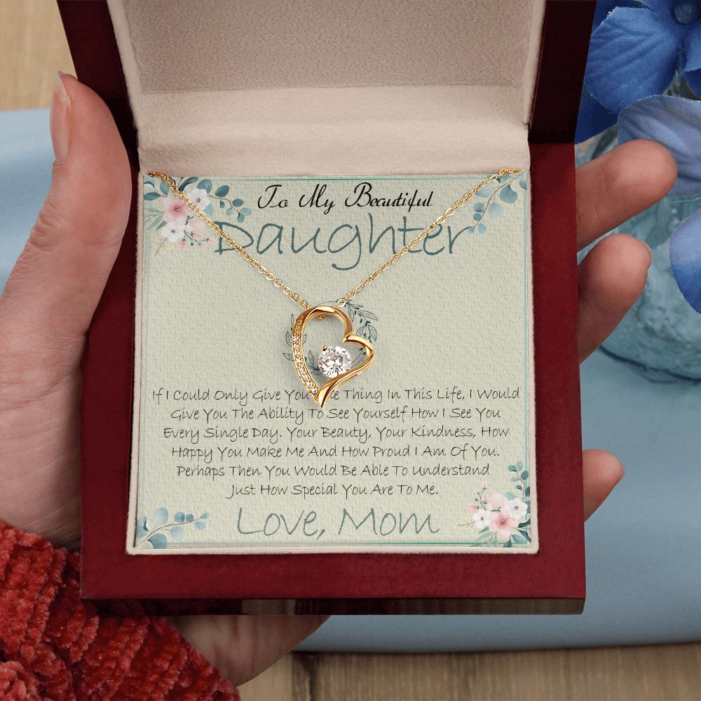 40C Daughter Necklace, To My Beautiful Daughter Necklace Gifts From Mom, Birthday