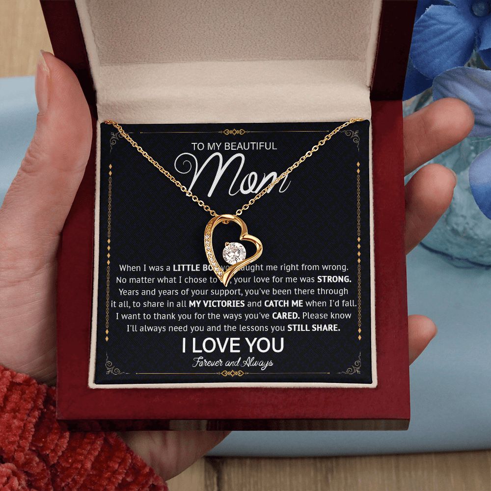 527C Love Knot Necklace To Mom From Daughter Son, Birthday Jewelry To Mom, Mother Day