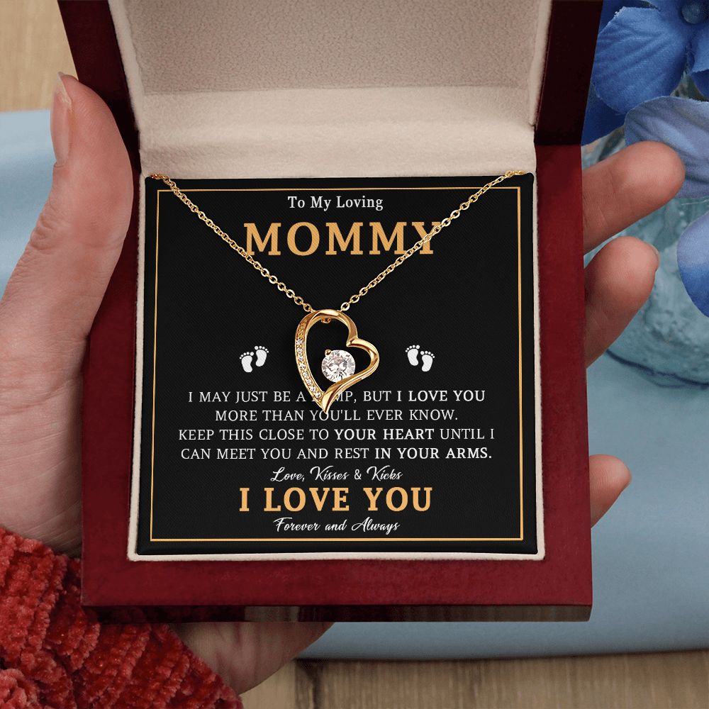 548C To My Mommy Necklace, Baby Feet Design, Mother Necklace, Baby Shower Gifts