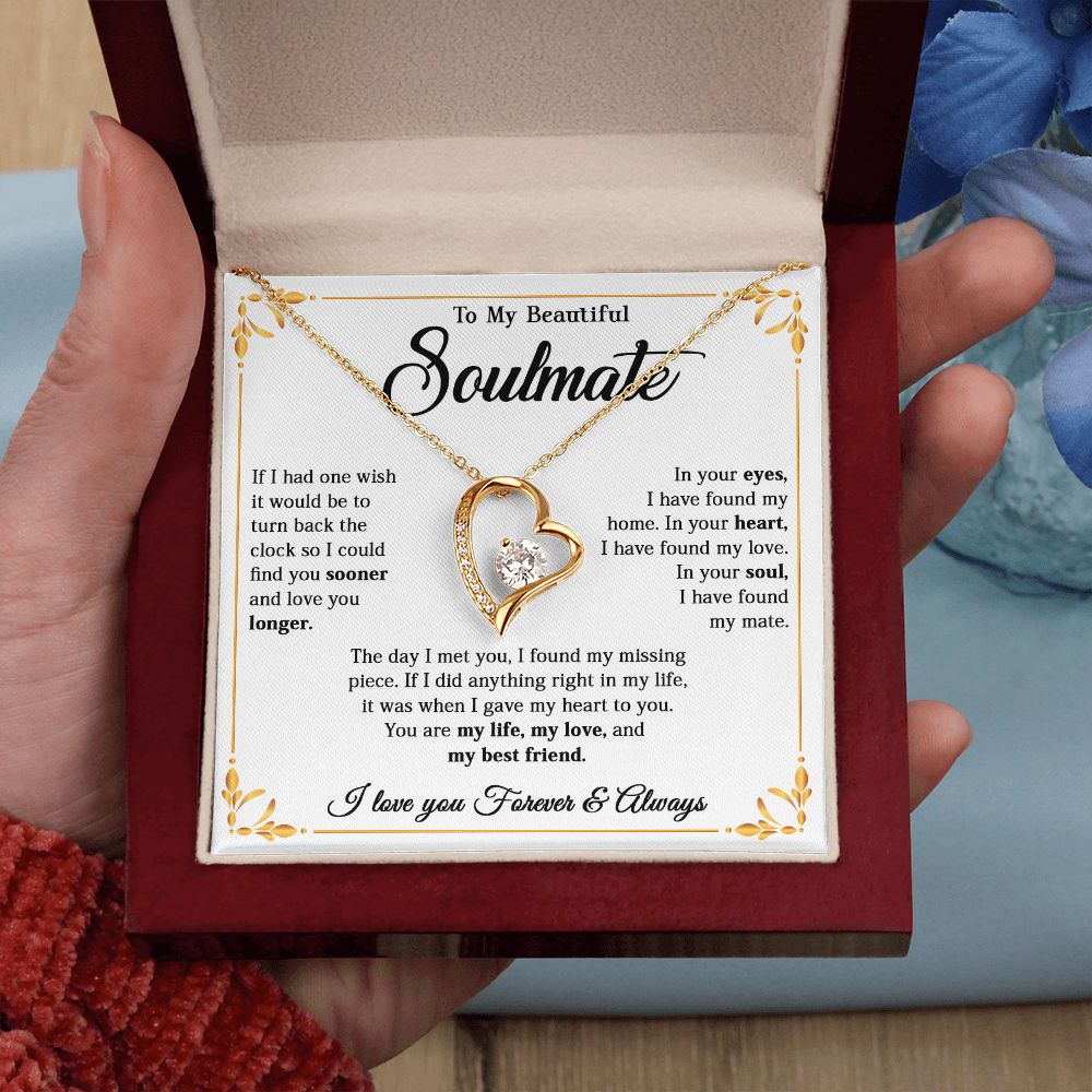 615C To My Beautiful Soulmate Necklace, Gift for Wife, Girlfriend, Valentine Gift