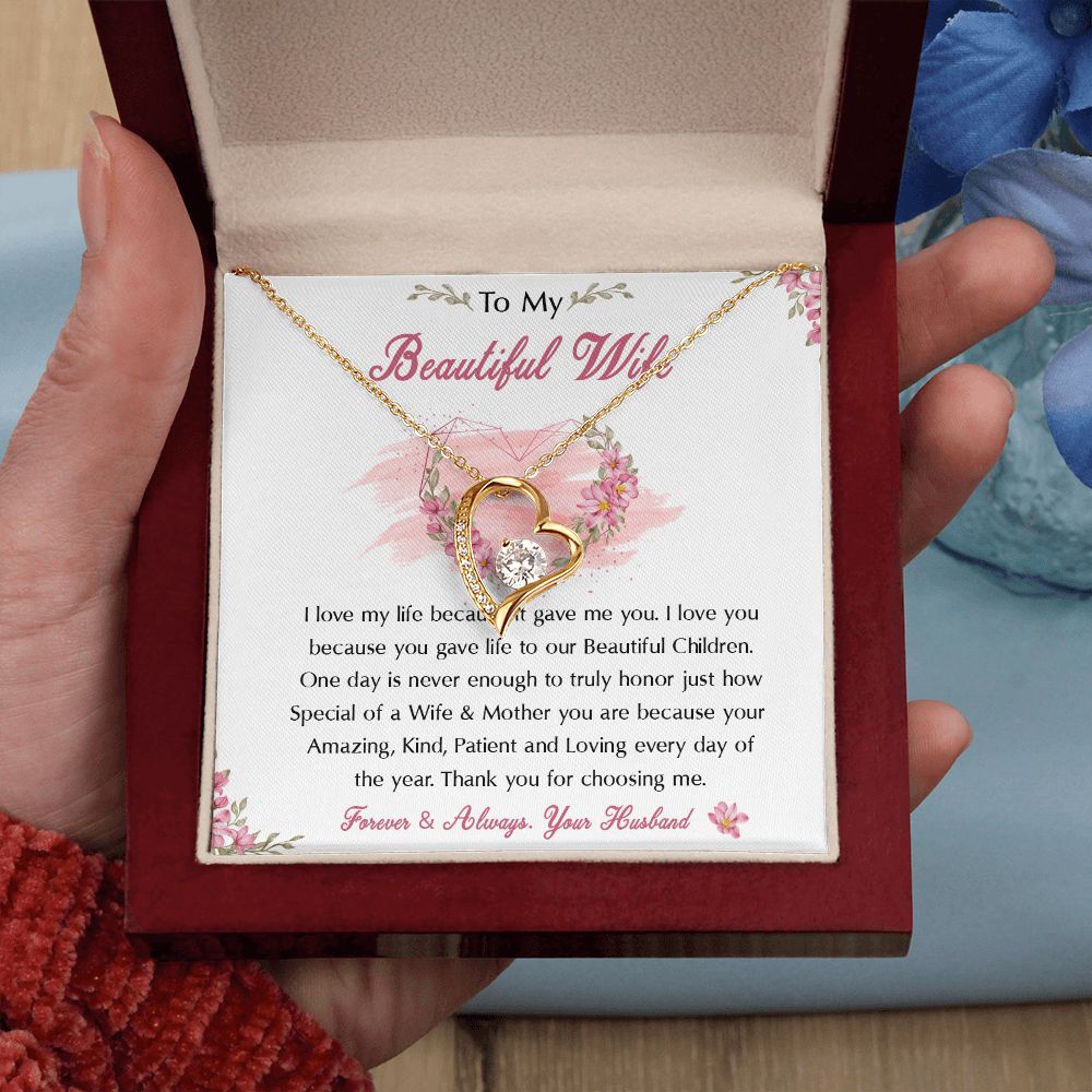 98C To My Beautiful Wife Necklace, Wife Necklace Gift from Husband, Birthday Gift