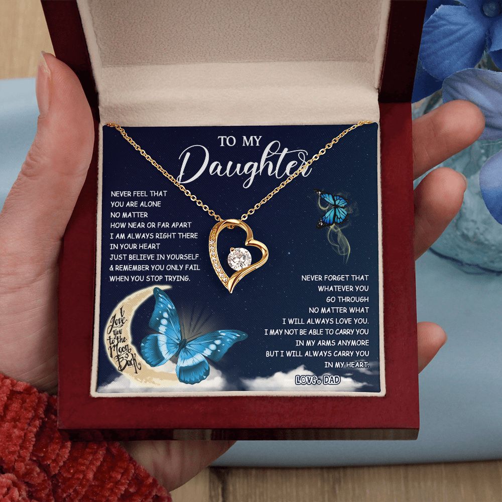 475C To My Daughter Necklace Father to Daughter Birthday Graduation Gift from Dad