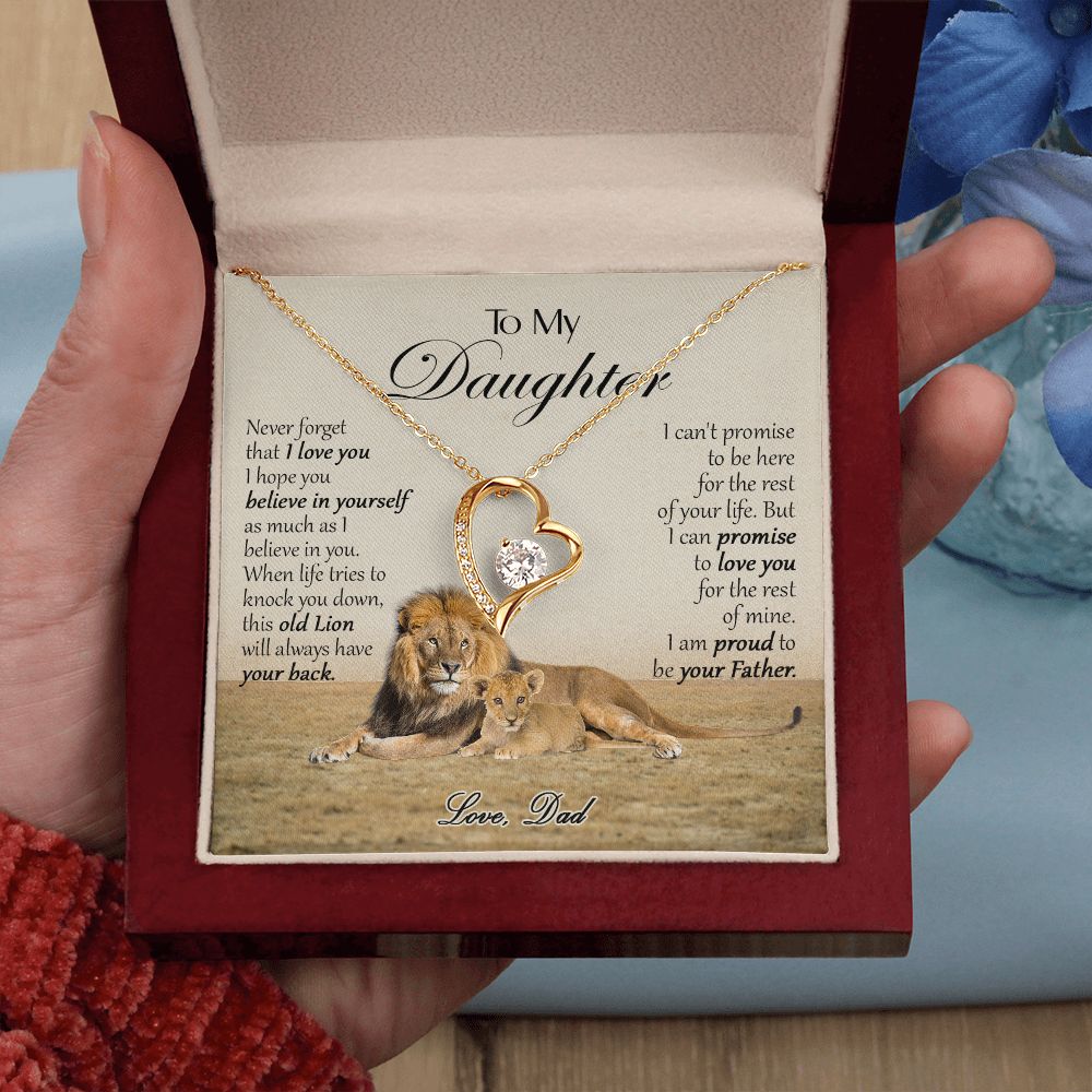 469C To My Daughter Necklace, Xmas Gift For Daughter From Dad, Daughter Father Lion