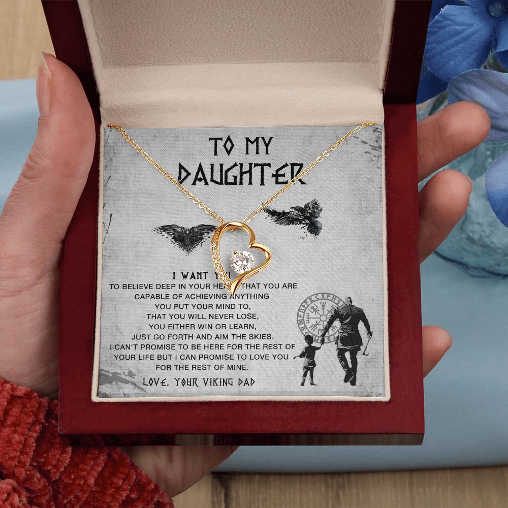 117CTo My Daughter Necklace From Viking Dad, Gift For Viking Daughter Gift Necklace
