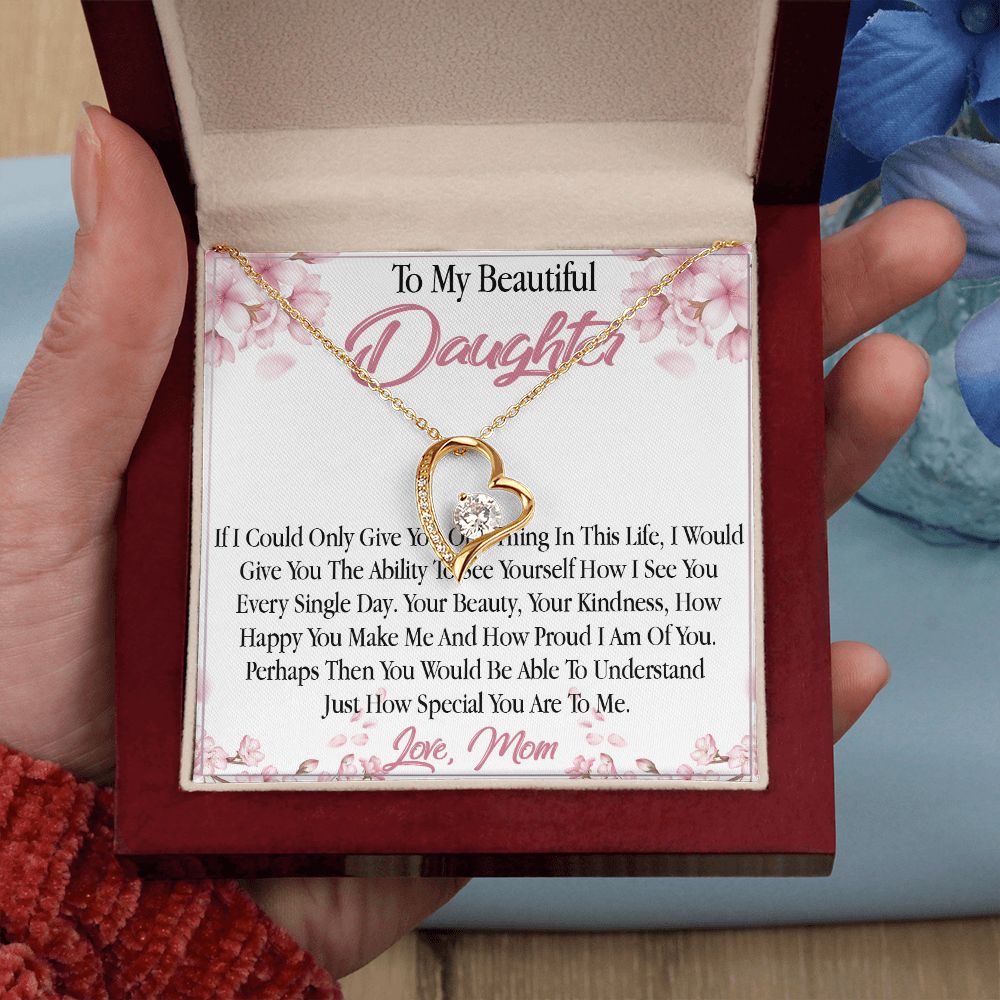 27C To My Daughter From Mom Necklace, Holiday, Birthday Gift To Daughter From Mom