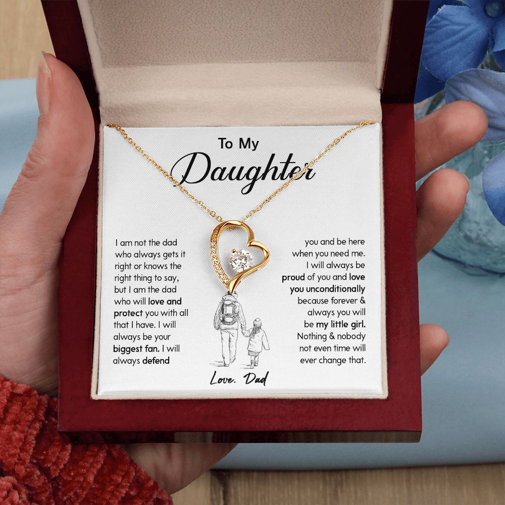 450C To My Daughter Necklace Gift from Dad, Birthday Graduation Christmas Gift