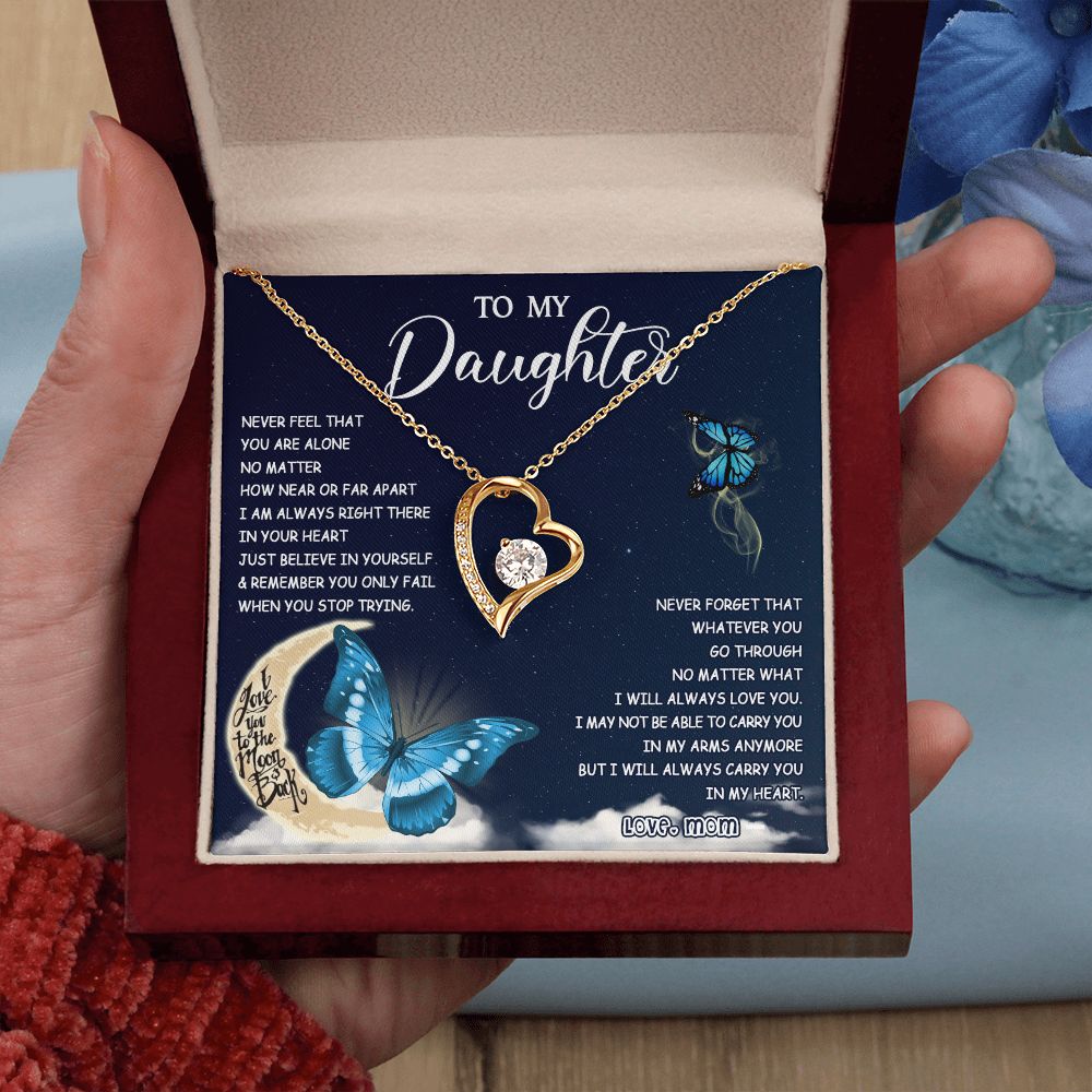 476C To My Daughter Necklace Mother to Daughter Birthday Graduation Gift from Mom