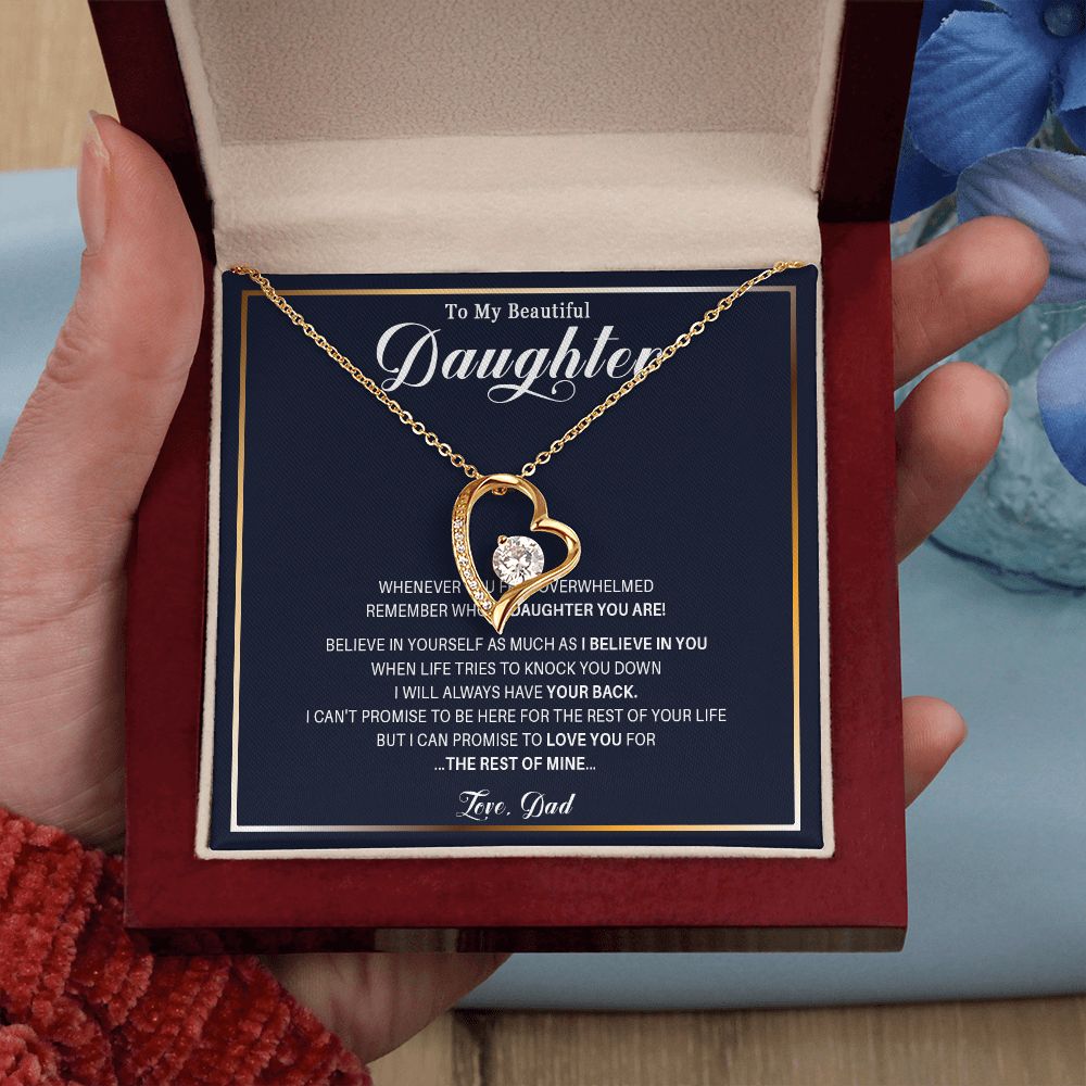 485C To My Daughter Necklace, Christmas Birthday Gift from Dad, I Love You Daughter
