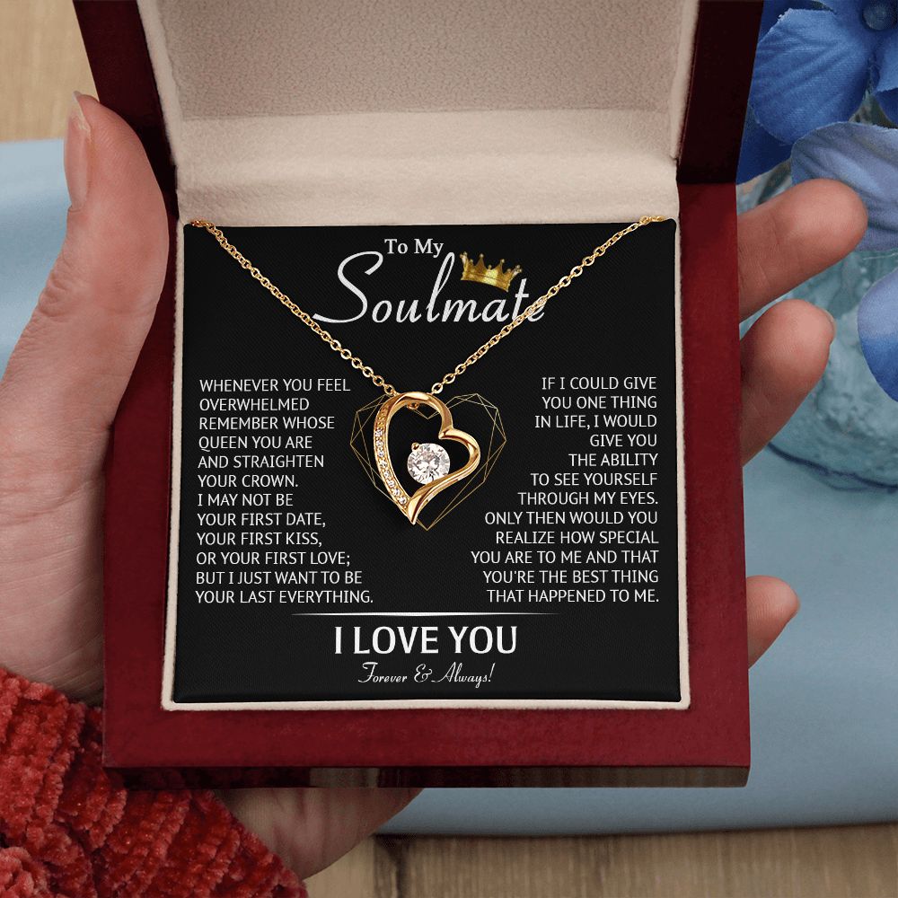 587C To My Soulmate Necklace, Love Gifts For Wife Girlfriend, Birthday Gift for Her
