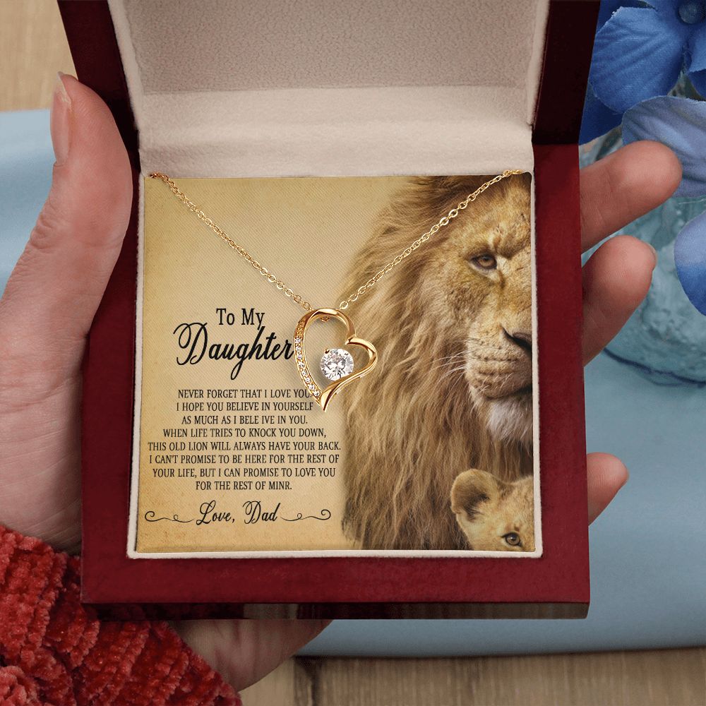 51C To My Daughter Necklace, Gift For Daughter From Dad, Daughter Father Lion