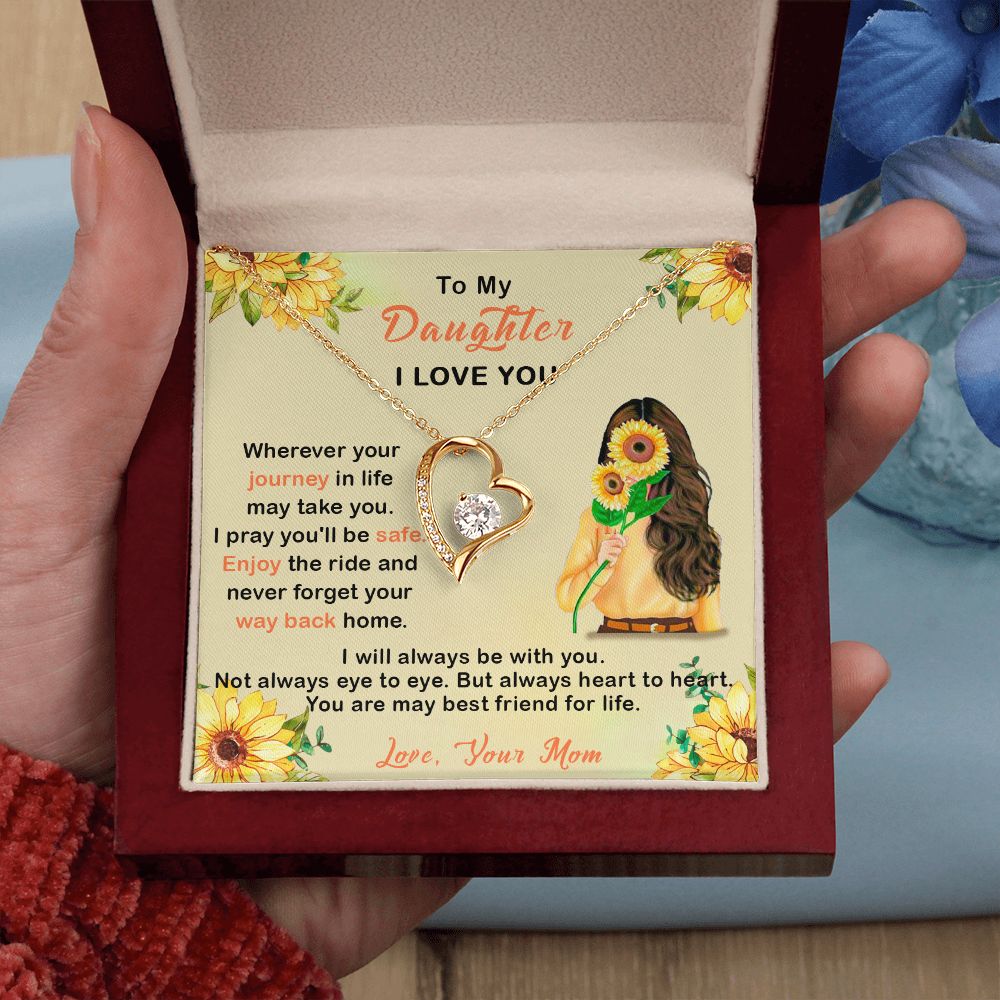 409C To My Daughter I Love You Necklace, Gift From Mom For Daughter, Gift Birthday