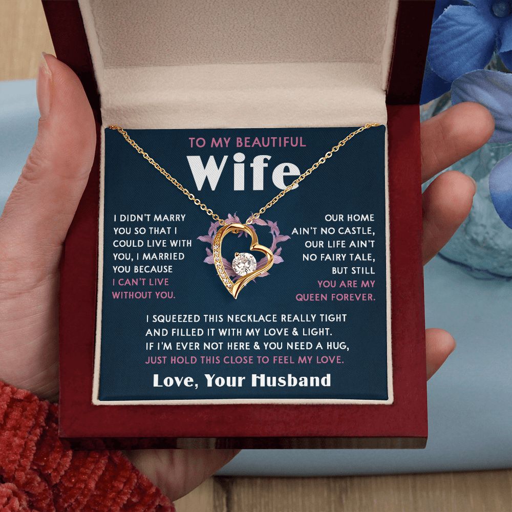423C To My Beautiful Wife Necklace, Wife Necklace Gift from Husband, Mothers Day Gift