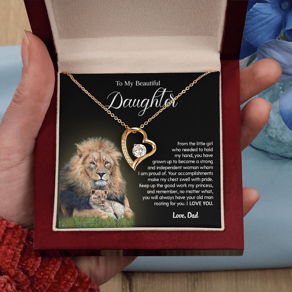 619C To My Daughter Necklace From Dad, Father Daughter Gift,Christmas Birthday Gift