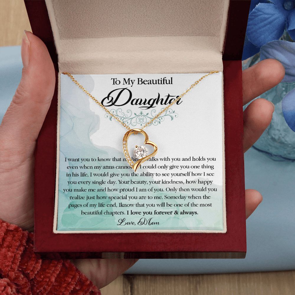 25C To My Beautiful Daughter Necklace, Gift Birthday From Mom For Daughter